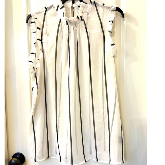 Who What Wear Ruffled Sleeve Sheer Tank Blouse - Size XL - Picture 1 of 4